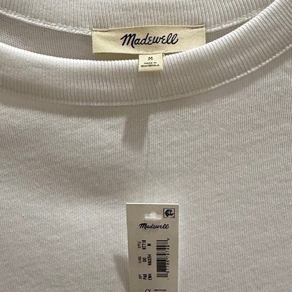 NWT Madewell White Relaxed Long-Sleeve Raglan Tee (Size M) - Picture 7 of 8